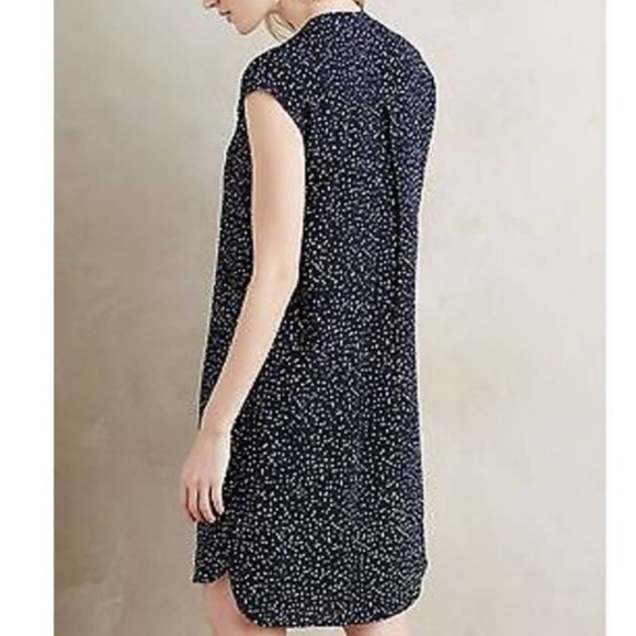 Navy Anthropologie Maeve White Polka Dot Au Revior Dress Womens Siz… - Picture 7 of 7